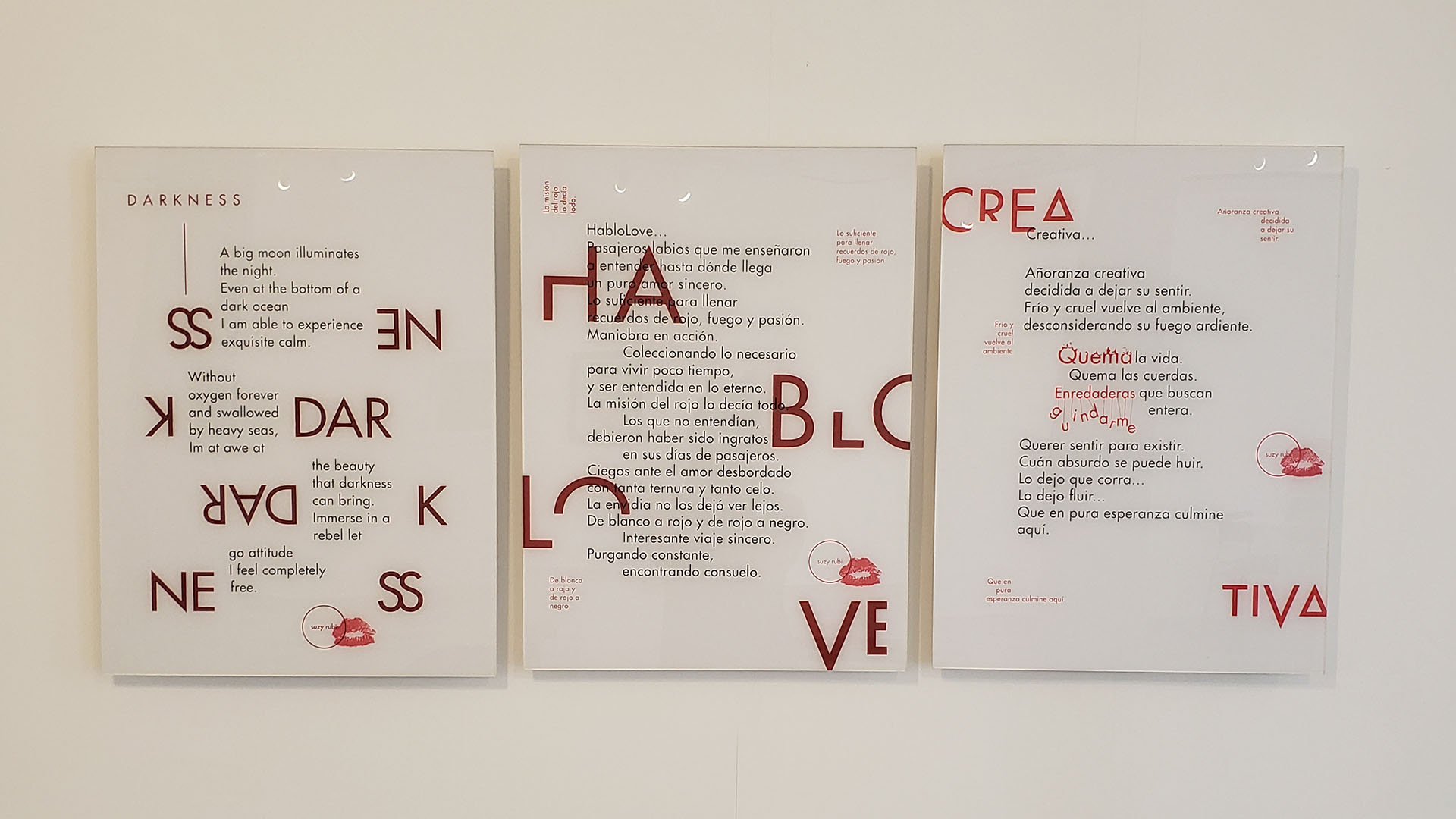 Creativa, Darkness, Hablolove, Suzy Rubí